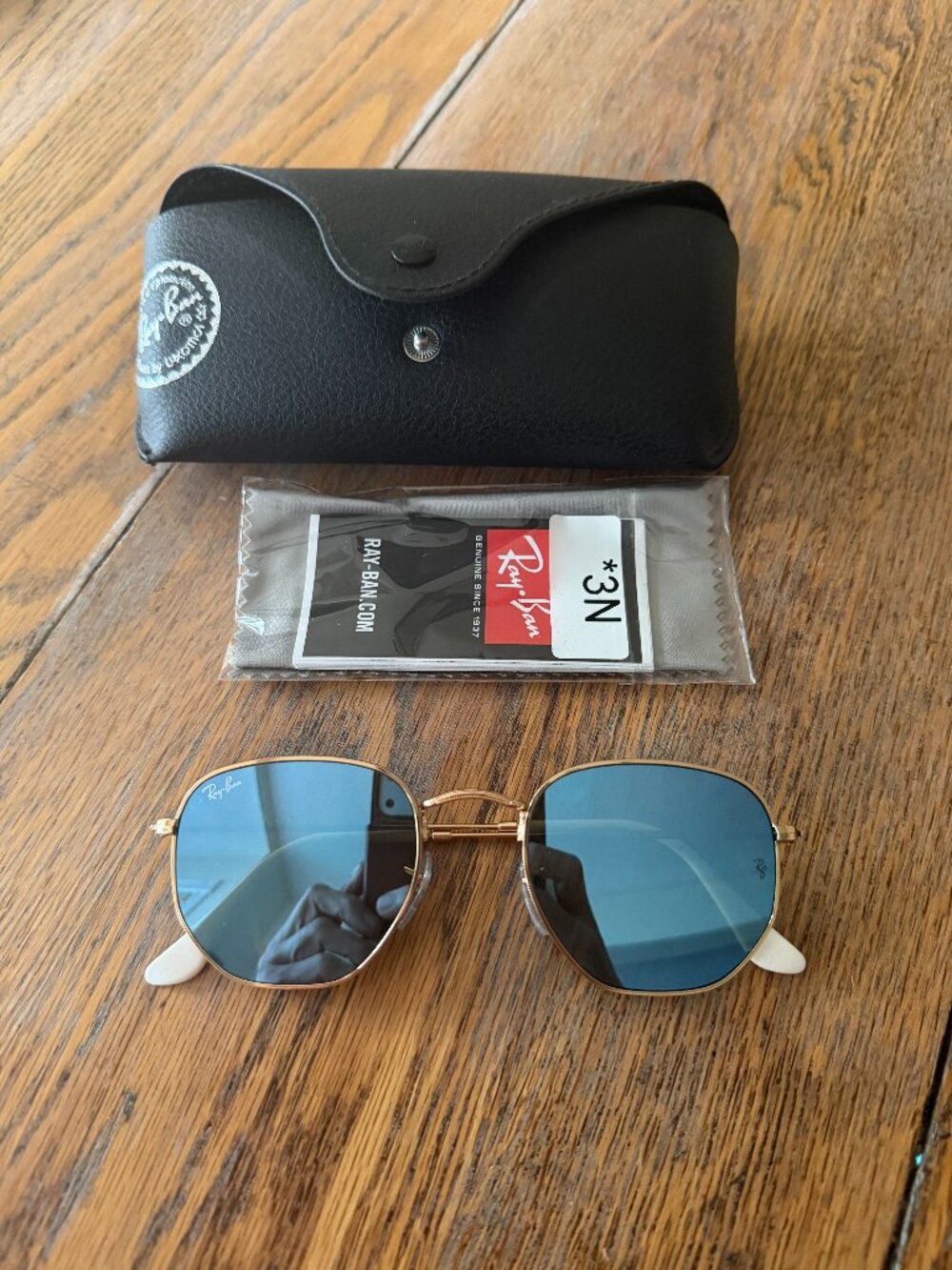 RAY-BAN Hexagonal flat lens sunglasses/NEW in case